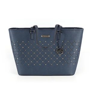 Navy blue Micheal kors tote leather bag